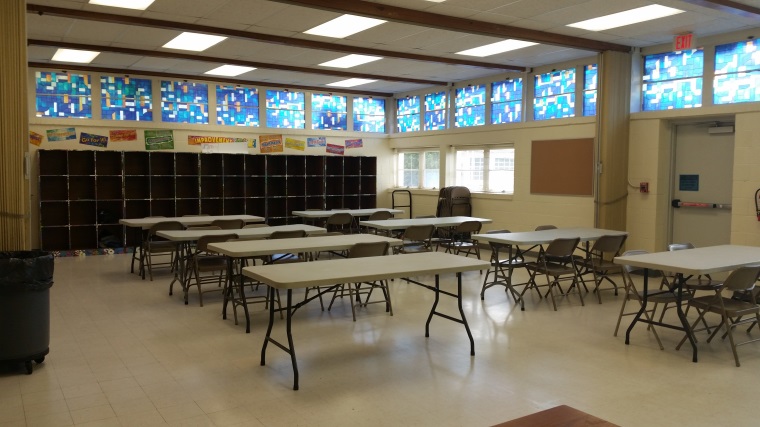 Empty Room with tables and chairs