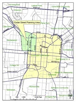 Cedar Street Planning Area Map