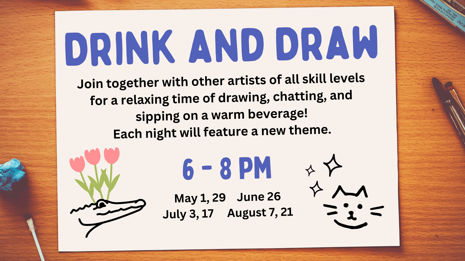 Drink and Draw banner summer 24