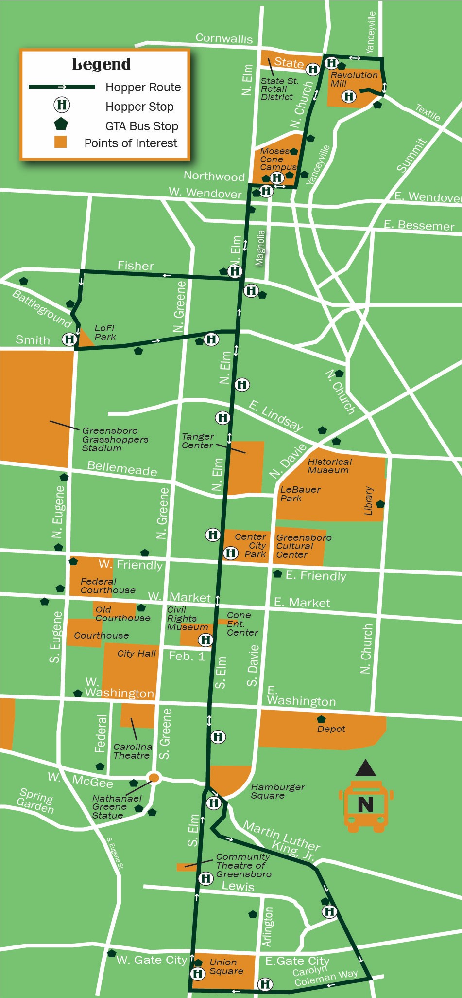 Trolley Map Route