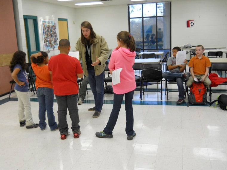 Children participating in theater